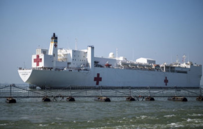A Military Hospital Ship Arrived in New York on Monday